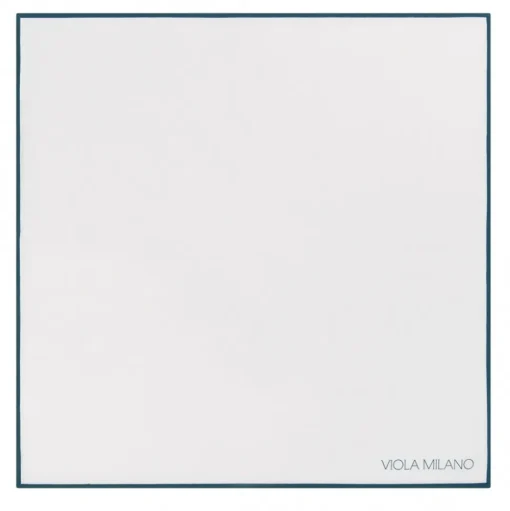 Viola Milano - Classic 100% Cotton Pocket Square - Navy - Handmade in Italy - Luxury Exclusive Collection - Avvenice