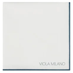 Viola Milano - Classic 100% Cotton Pocket Square - Navy - Handmade in Italy - Luxury Exclusive Collection - Avvenice