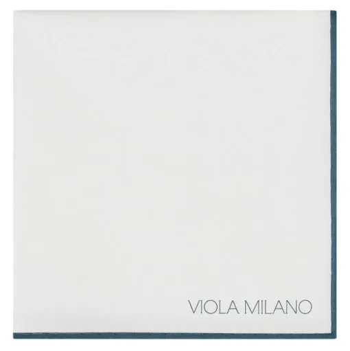 Viola Milano - Classic 100% Cotton Pocket Square - Navy - Handmade in Italy - Luxury Exclusive Collection - Avvenice