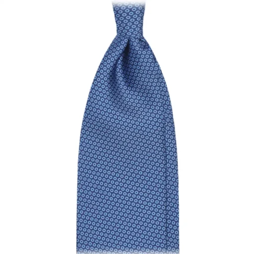 Viola Milano - Classic Circle Selftipped Italian Silk Tie - Navy Mix - Made in Italy - Luxury Exclusive Collection - Avvenice