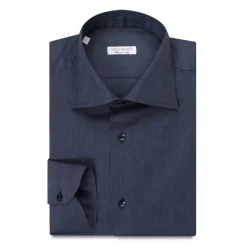 Viola Milano - Classic Denim Shirt - Midnight - Handmade in Italy - Luxury Exclusive Collection - Avvenice