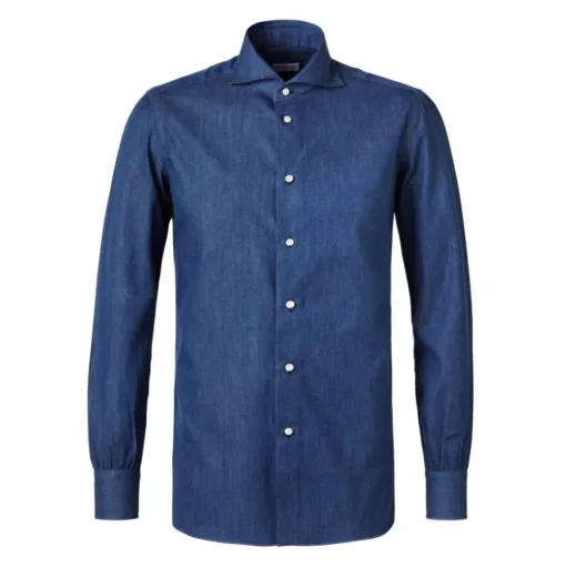 Viola Milano - Classic Denim Shirt - Denim - Handmade in Italy - Luxury Exclusive Collection - Avvenice
