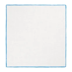 Viola Milano - Classic Linen Pocket Square - Blue - Handmade in Italy - Luxury Exclusive Collection - Avvenice