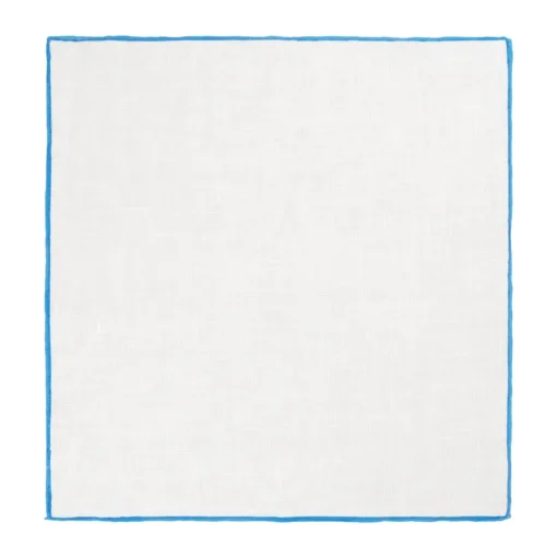 Viola Milano - Classic Linen Pocket Square - Blue - Handmade in Italy - Luxury Exclusive Collection - Avvenice