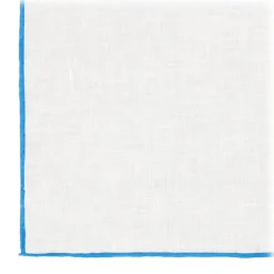 Viola Milano - Classic Linen Pocket Square - Blue - Handmade in Italy - Luxury Exclusive Collection - Avvenice
