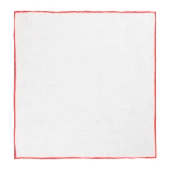 Viola Milano - Classic Linen Pocket Square - Red - Handmade in Italy - Luxury Exclusive Collection - Avvenice
