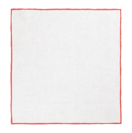 Viola Milano - Classic Linen Pocket Square - Red - Handmade in Italy - Luxury Exclusive Collection - Avvenice