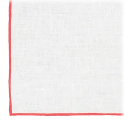 Viola Milano - Classic Linen Pocket Square - Red - Handmade in Italy - Luxury Exclusive Collection - Avvenice