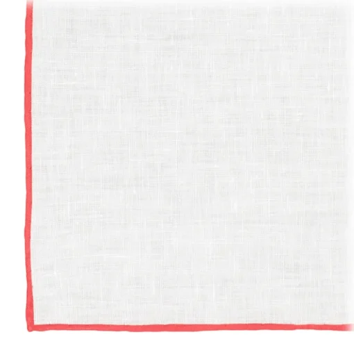 Viola Milano - Classic Linen Pocket Square - Red - Handmade in Italy - Luxury Exclusive Collection - Avvenice