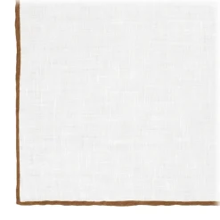 Viola Milano - Classic Linen Pocket Square - Brown - Handmade in Italy - Luxury Exclusive Collection - Avvenice