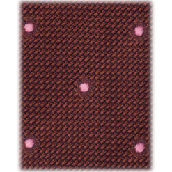 Viola Milano - Classic Polka Dot 3-Fold Grenadine Tie - Burgundy/Pink - Handmade in Italy - Luxury Exclusive Collection - Avvenice