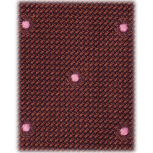 Viola Milano - Classic Polka Dot 3-Fold Grenadine Tie - Burgundy/Pink - Handmade in Italy - Luxury Exclusive Collection - Avvenice