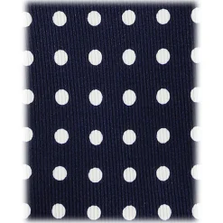 Viola Milano - Classic Polka Dot Selftipped Silk Tie - Navy - Handmade in Italy - Luxury Exclusive Collection - Avvenice