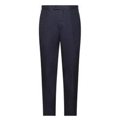 Viola Milano - Classic 4-seasonal Cotton Trousers - Navy - Handmade in Italy - Luxury Exclusive Collection - Avvenice