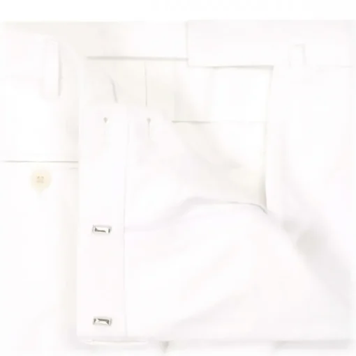 Viola Milano - Classic 4-seasonal Cotton Trousers - White - Handmade in Italy - Luxury Exclusive Collection - Avvenice