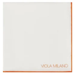 Viola Milano - Classic Shoestring Silk Pocket Square - Orange - Handmade in Italy - Luxury Exclusive Collection - Avvenice