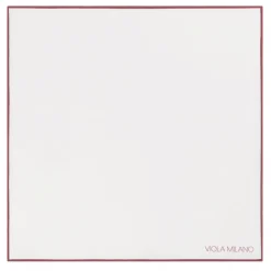 Viola Milano - Classic Shoestring 100% Cotton Pocket Square - Burgundy - Handmade in Italy - Luxury Exclusive Collection - Avvenice