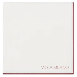 Viola Milano - Classic Shoestring 100% Cotton Pocket Square - Burgundy - Handmade in Italy - Luxury Exclusive Collection - Avvenice