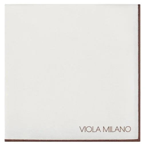 Viola Milano - Classic Shoestring Silk Pocket Square - Brown - Handmade in Italy - Luxury Exclusive Collection - Avvenice