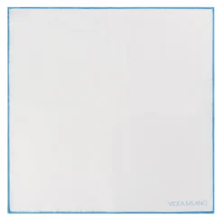 Viola Milano - Classic Shoestring Silk Pocket Square - Light Blue - Handmade in Italy - Luxury Exclusive Collection - Avvenice