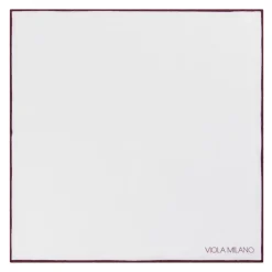 Viola Milano - Classic Shoestring 100% Linen Pocket Square - Burgundy - Handmade in Italy - Luxury Exclusive Collection - Avvenice