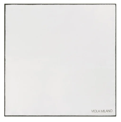 Viola Milano - Classic Shoestring Silk Pocket Square - Army Green - Handmade in Italy - Luxury Exclusive Collection - Avvenice