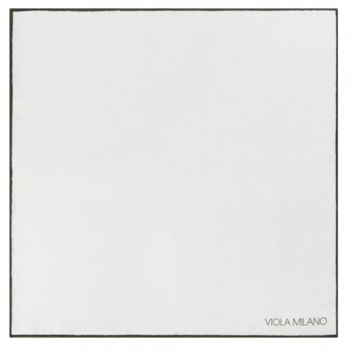 Viola Milano - Classic Shoestring 100% Linen Pocket Square - Army Green - Handmade in Italy - Luxury Exclusive Collection - Avvenice