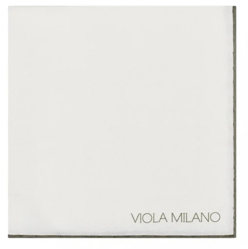 Viola Milano - Classic Shoestring 100% Linen Pocket Square - Army Green - Handmade in Italy - Luxury Exclusive Collection - Avvenice