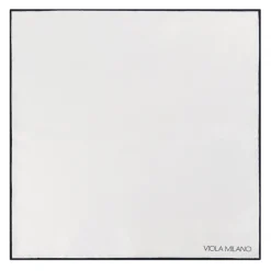 Viola Milano - Classic Shoestring Silk Pocket Square - Black - Handmade in Italy - Luxury Exclusive Collection - Avvenice