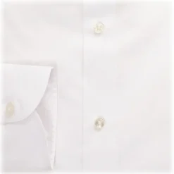 Viola Milano - Classic Solid Cut-Away Collar Dress Shirt - White - Handmade in Italy - Luxury Exclusive Collection - Avvenice