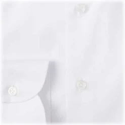 Viola Milano - Classic Solid Button-Down Collar Dress Shirt - White - Handmade in Italy - Luxury Exclusive Collection - Avvenice