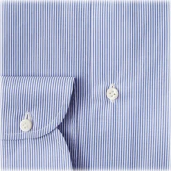 Viola Milano - Classic Stripe Cut-Away Collar Dress Shirt - Navy/White - Handmade in Italy - Luxury Exclusive Collection - Avvenice