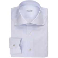 Viola Milano - Classic Stripe Cutaway-Collar Shirt - Navy - Handmade in Italy - Luxury Exclusive Collection - Avvenice
