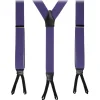 Viola Milano - Classic Width Braces L Braid Ends - Solid Purple - Handmade in Italy - Luxury Exclusive Collection - Avvenice