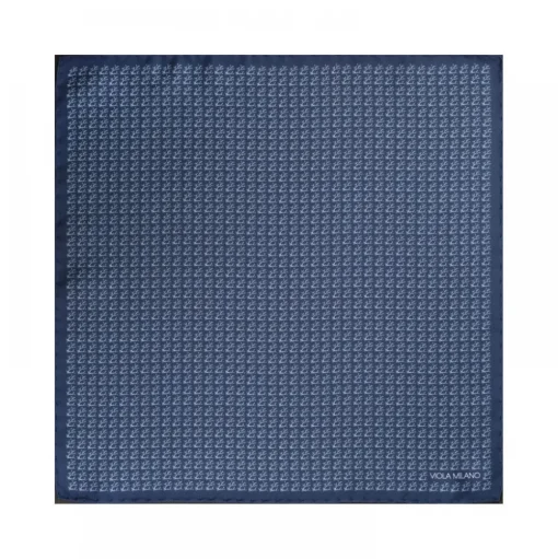 Viola Milano - Coral Pattern Silk Pocket Square - Navy - Handmade in Italy - Luxury Exclusive Collection - Avvenice