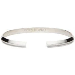 Viola Milano - Cristal Shape Sterling Silver Bangle - Handmade in Italy - Luxury Exclusive Collection - Avvenice