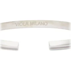 Viola Milano - Cristal Shape Sterling Silver Bangle - Handmade in Italy - Luxury Exclusive Collection - Avvenice
