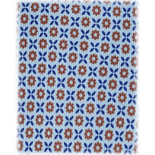 Viola Milano - Cross Floral Selftipped Italian Silk Tie - Light Blue - Handmade in Italy - Luxury Exclusive Collection - Avvenice