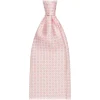 Viola Milano - Cross Pattern Handprinted Selftipped Silk Tie - Pink/White - Handmade in Italy - Luxury Exclusive Collection - Avvenice