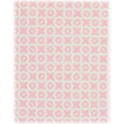 Viola Milano - Cross Pattern Handprinted Selftipped Silk Tie - Pink/White - Handmade in Italy - Luxury Exclusive Collection - Avvenice