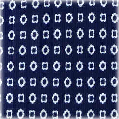 Viola Milano - Cube Pattern Selftipped Silk Tie - Navy - Made in Italy - Luxury Exclusive Collection - Avvenice