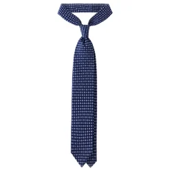 Viola Milano - Cube Pattern Selftipped Silk Tie - Navy - Made in Italy - Luxury Exclusive Collection - Avvenice