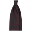 Viola Milano - Diamond Floral Handprinted Ancient Madder Silk Tie - Wine - Made in Italy - Luxury Exclusive Collection - Avvenice