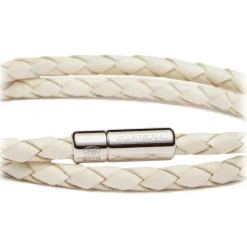 Viola Milano - Double Braided Italian Leather Bracelet - Off White - Handmade in Italy - Luxury Exclusive Collection - Avvenice