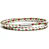Viola Milano - Double Braided Mix-Tone Italian Leather Bracelet - Italian Flag - Handmade in Italy - Luxury Exclusive Collection - Avvenice