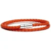 Viola Milano - Double Braided Italian Leather Bracelet - Orange - Handmade in Italy - Luxury Exclusive Collection - Avvenice