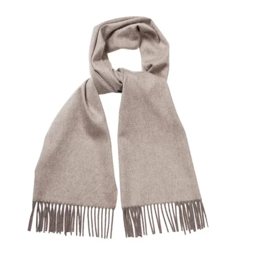 Viola Milano - Double Face Zibellino Cashmere Scarf - Sand and Taupe - Handmade in Italy - Luxury Exclusive Collection - Avvenice