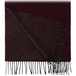 Viola Milano - Double Face 100% Zibellino Cashmere Scarf - Burgundy/Grey - Handmade in Italy - Luxury Exclusive Collection - Avvenice