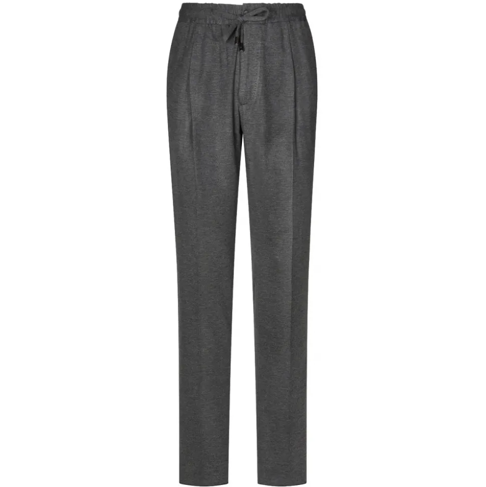 Viola Milano - Drawstring Limited Sports Club Jersey Trousers - Grey - Handmade in Italy - Luxury Exclusive Collection - Avvenice