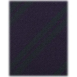 Viola Milano - Fina Stripe 3-Fold Grenadine Tie - Navy/Forest - Handmade in Italy - Luxury Exclusive Collection - Avvenice